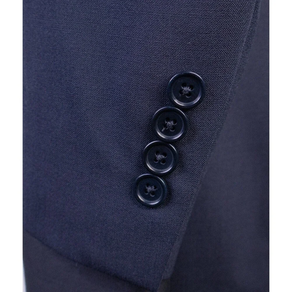 Brooks Brothers 346 Blazer Sport Coat Sz 40S Wool Solid Blue Two Button Jacket